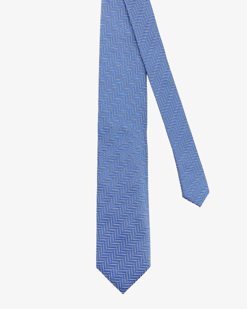 Tom Ford Men's Silk Tie With Geometric Pattern Blue Ties & Bow Blue