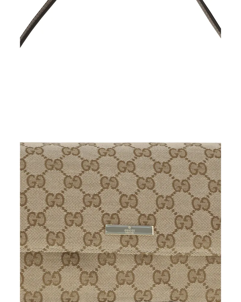 Gucci Women's Shoulder Bag Madison Vintage Sand-Dark Brown Fabric Sand/dark Beige