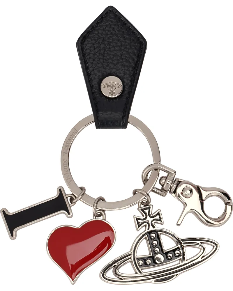 Vivienne Westwood Women's Keychain With Charms Multicolour Polyester Keyrings & Keychains Black