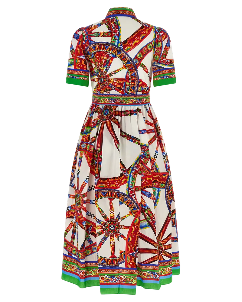 Dolce & Gabbana Women's Multicolor Cotton Midi Dress Multicolor