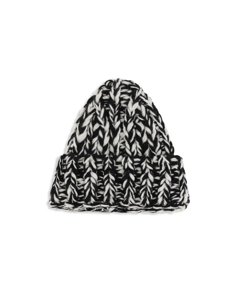 AMI Paris AMUBO012AK0022044BB Merino Wool Knit Beanie — Black Black