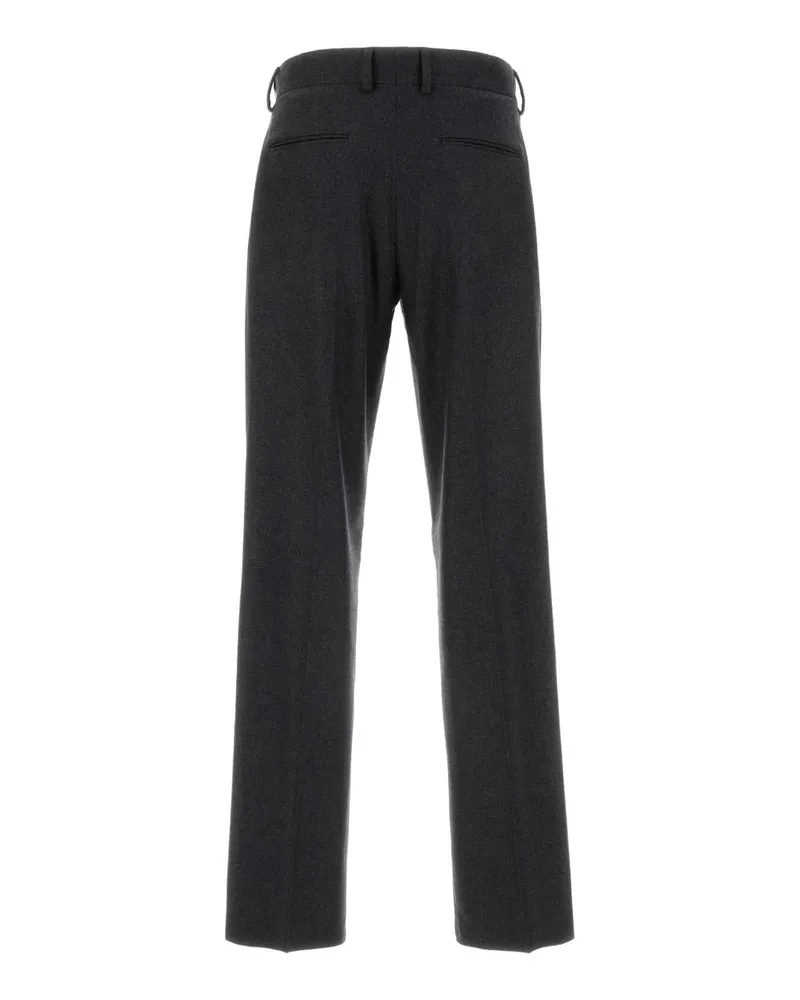 Fendi Men's Dark Grey Stretch Cashmere Pant Exteiror: Elastane Pantaloni Gray