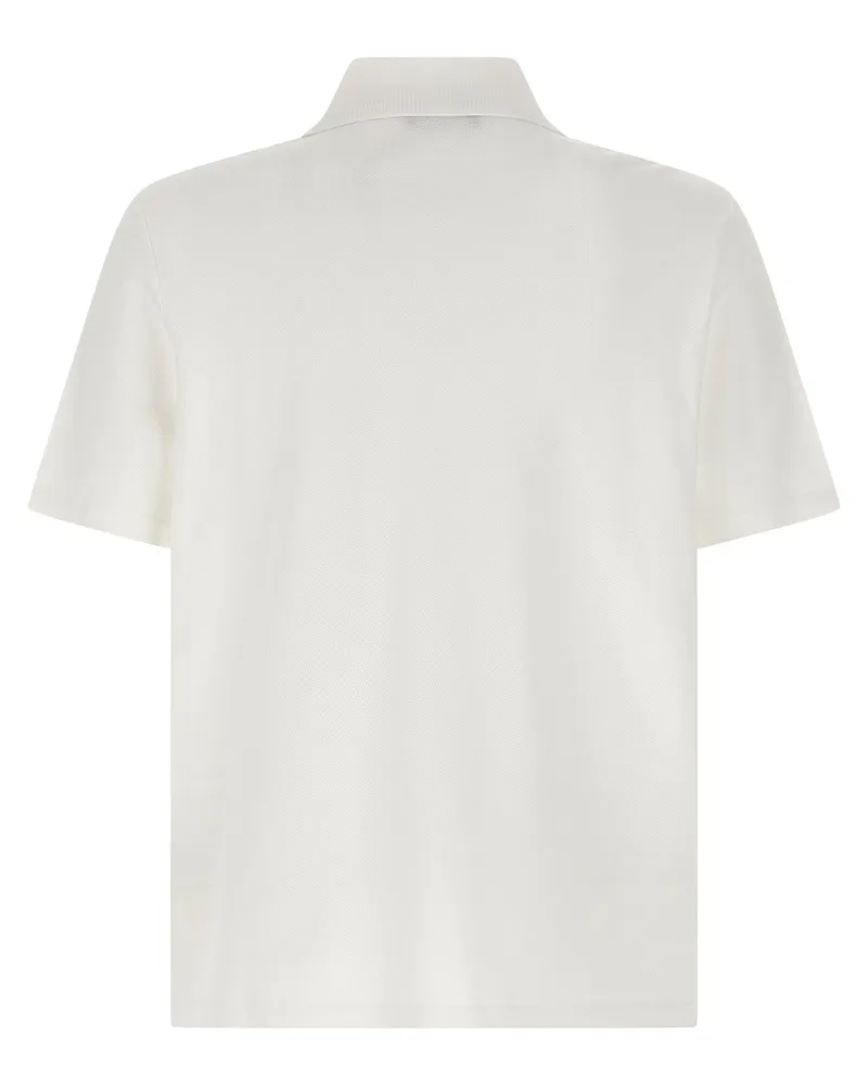 Balmain Logo-Embroidered Piqué Polo — Cream Cream