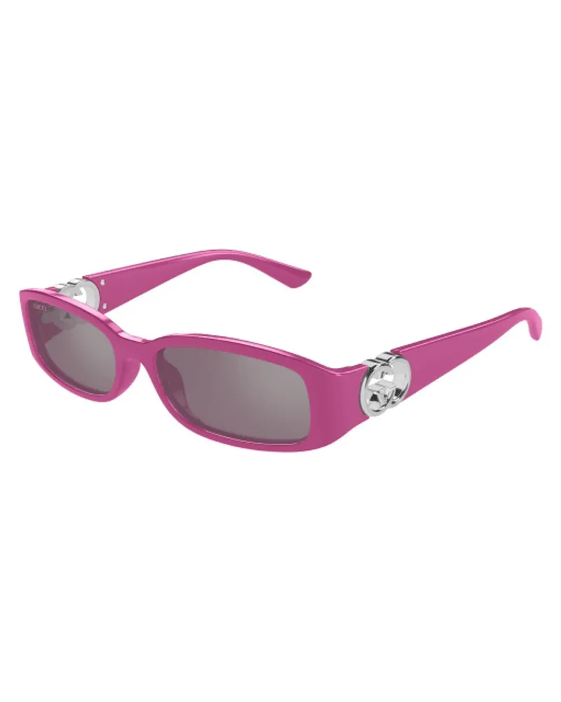 Gucci GG1661S Rectangular Frame Sunglasses — Pink Pink