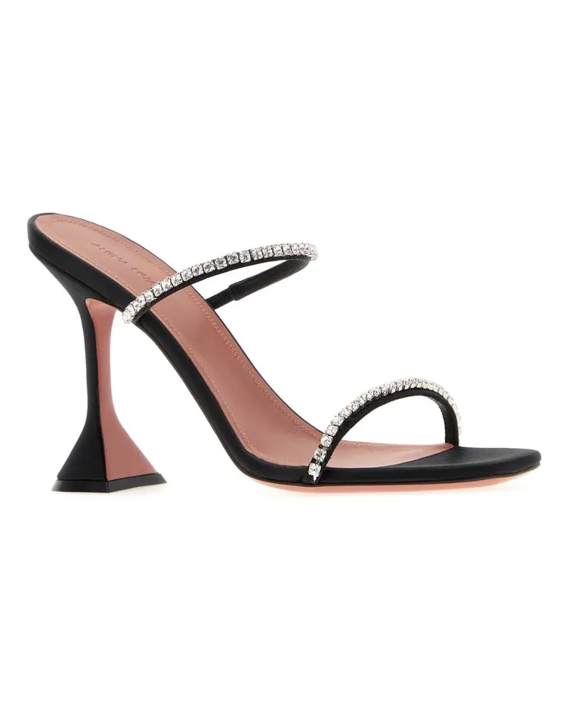 Amina Muaddi Women's Black Satin Gilda Mules Sandali Sandal Black