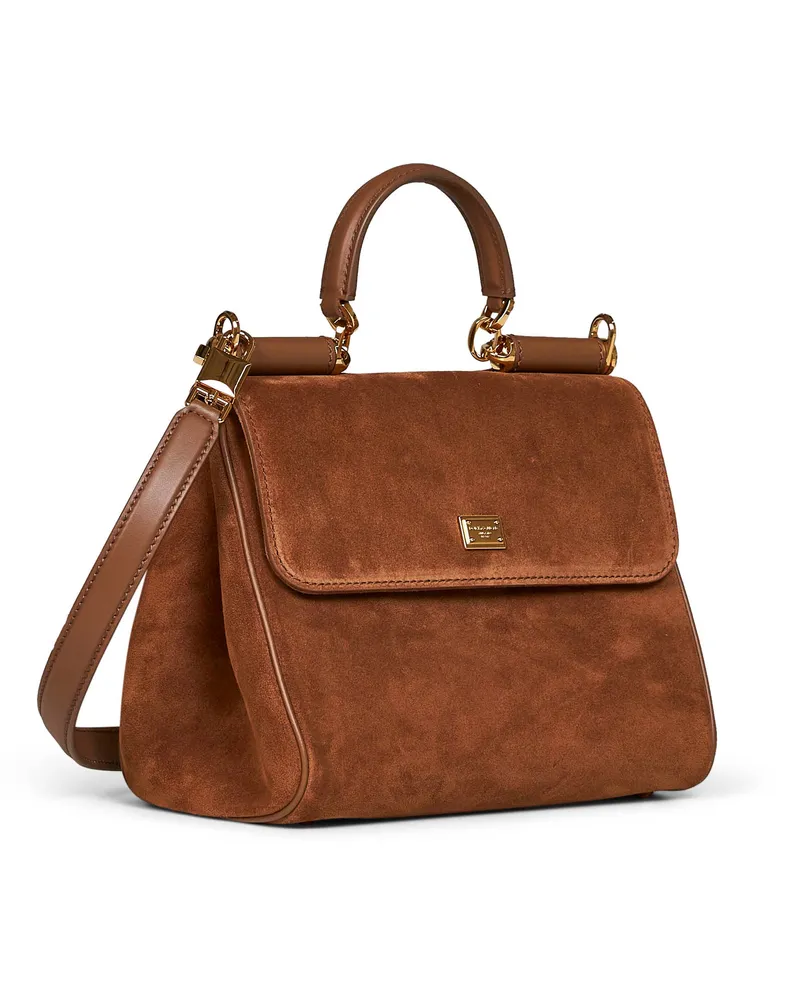 Dolce & Gabbana Women's Handbag My Sicily Camel Calf Leather Handbags Hand Bags Camel