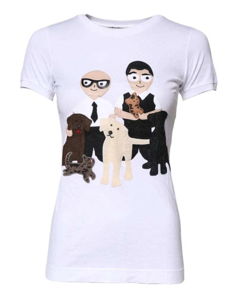 Dolce & Gabbana Women's White Cotton #dgfamily Embroidery T-Shirt White