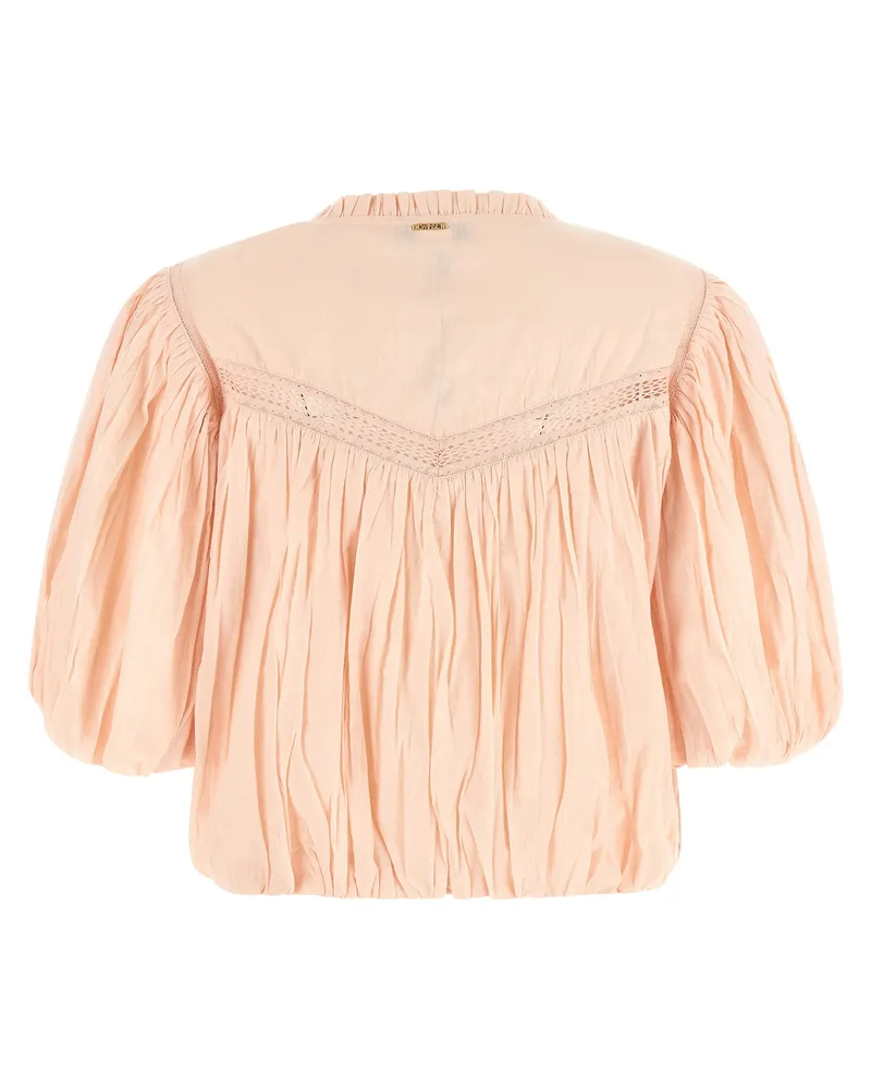 Twin-Set Pleated Cotton Blouse — peach Peach