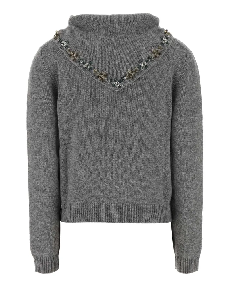 Prada Women's Grey Cashmere Sweater Grigio Exterior: Maglieria Gray