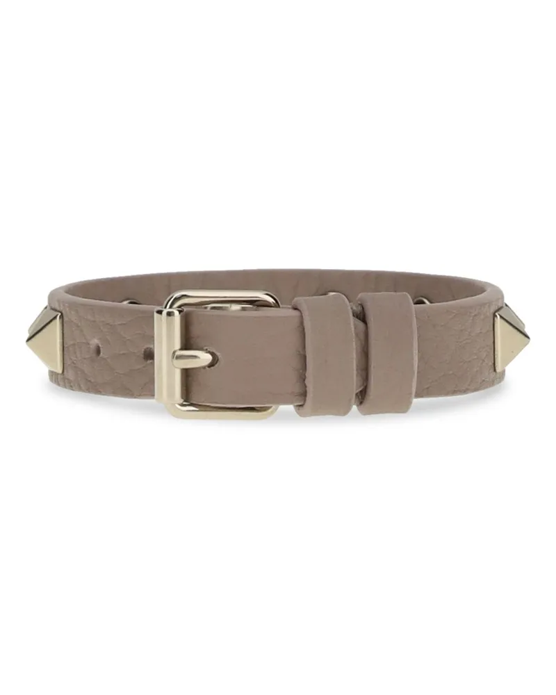 Valentino Garavani Women's Rockstud Bracelet Poudre Calf Leather Bos Taurus Bracelets Beige