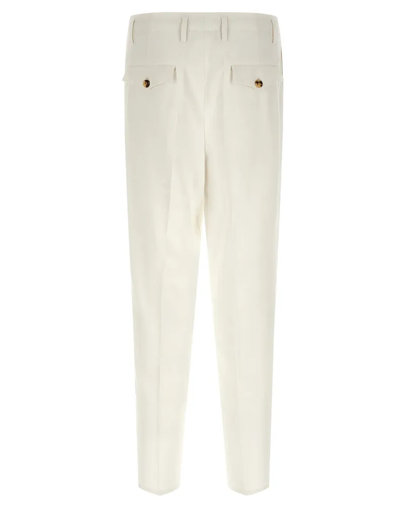 Brunello Cucinelli Men's White Cotton Casual Pants White