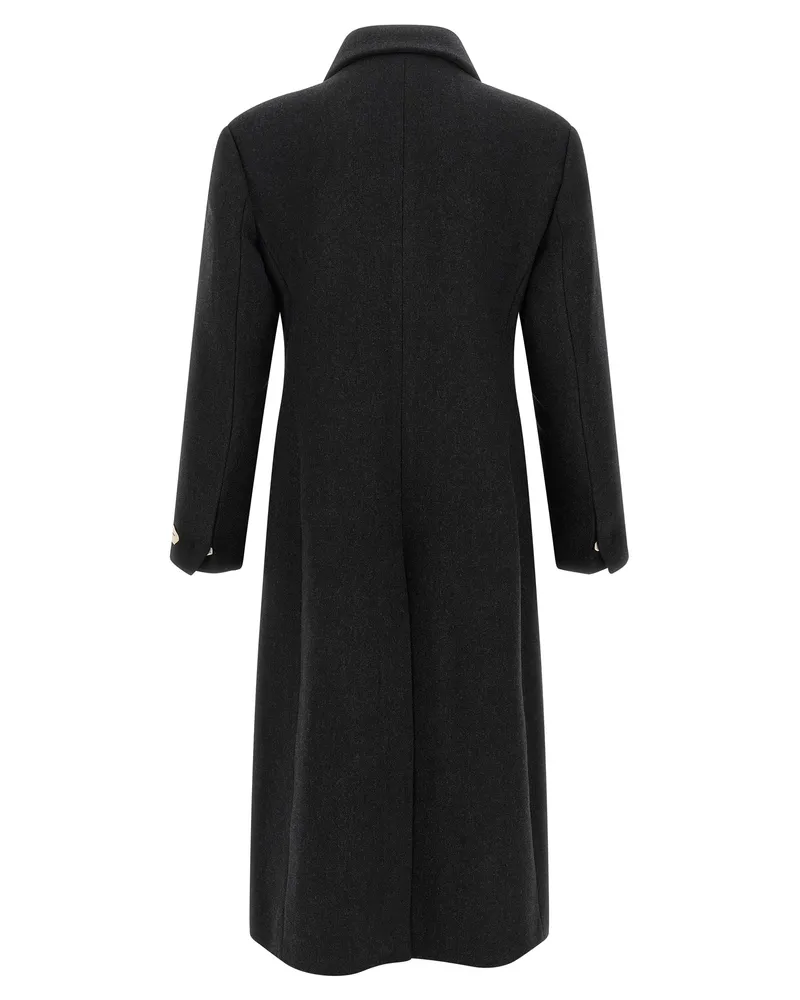 Jacquemus Virgin Wool Double-Breasted Coat — Gray Gray