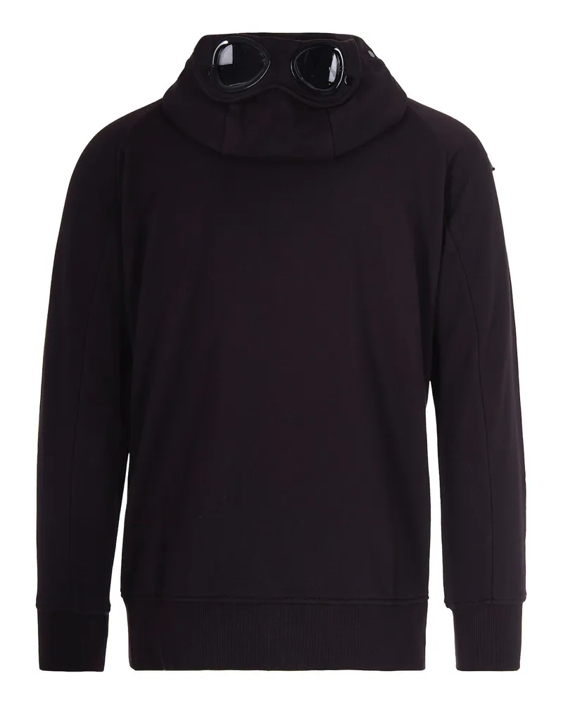 C.P. Company Men Hooded Sweatshirt Goggle Black Cotton Sweatshirts Sweater Black