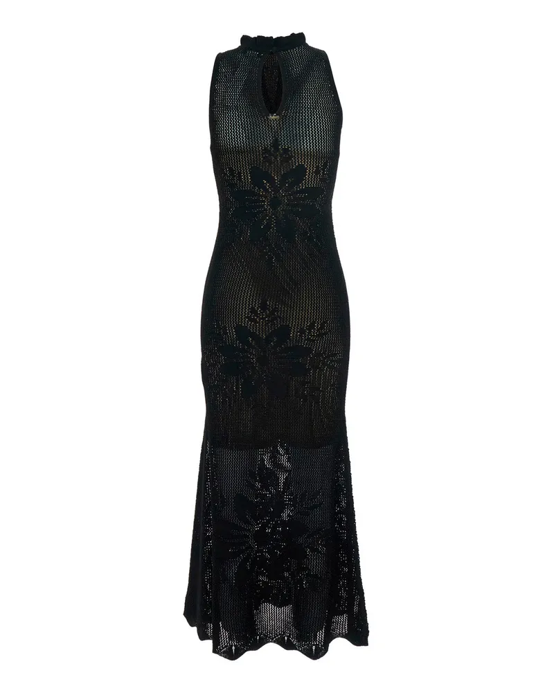 Twin-Set Women's Long Dress Black Viscose Blend Black