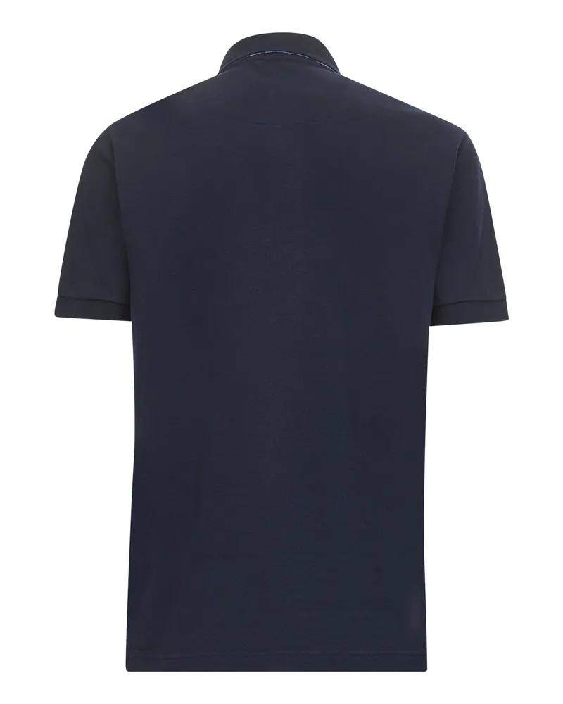 Etro Men Blue Cotton Piquet Polo Shirt T-shirts And Polos Navy