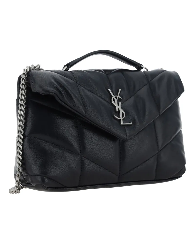 Saint Laurent Quilted Lambskin Shoulder Bag — Black Black