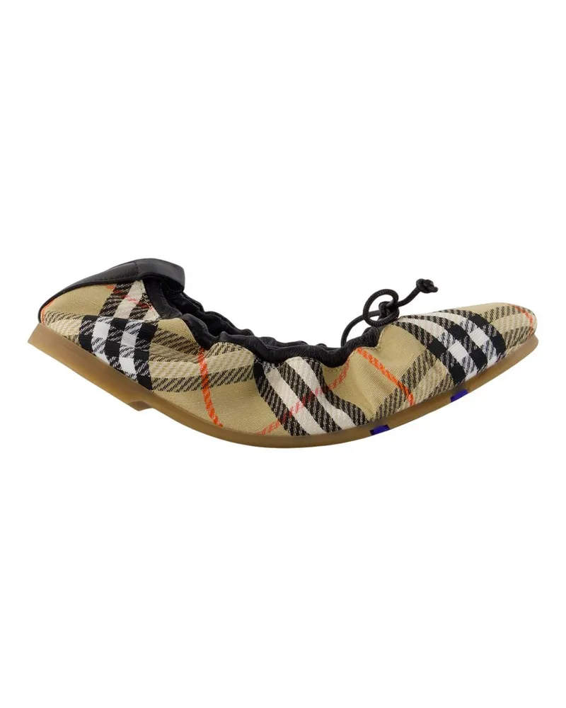 Burberry Women's Lf Fawn 05 Check Ballerinas -  Synthetic Multicolor Shoes Flat-Shoes Multicolor