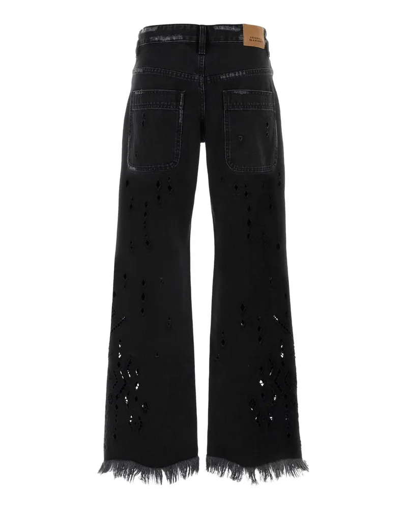 Isabel Marant Pa0698fad2h01i 01bk Black Exterior: Cotton Pantaloni Trousers Black