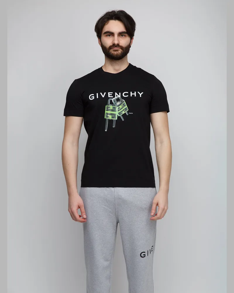 Givenchy Men Black Cotton T-Shirt Black