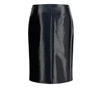Women's Vinyl Midi Skirt Black