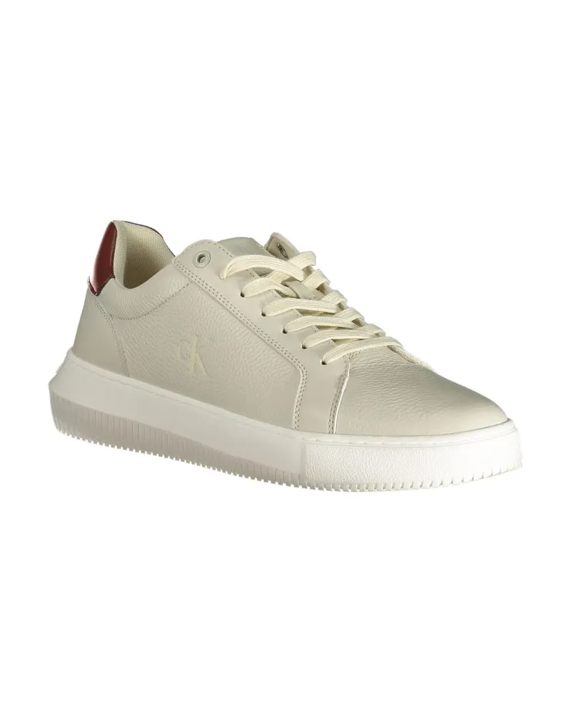 Calvin Klein Leather and Polyurethane Sneaker — Gray Gray