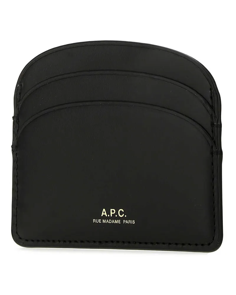 A.P.C. Women's Black Leather Card Holder Lzz Vache Portafogli Wallet Black