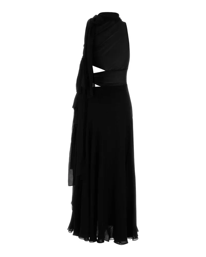Alaïa Women's Black Georgette Long Dress Noir Alaia Exterior: Viscose Abiti Black