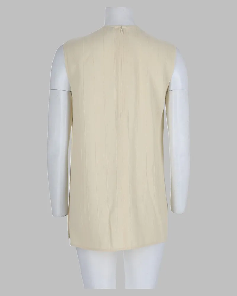 Totême Ribbed Viscose Linen Tank Top — Beige Beige