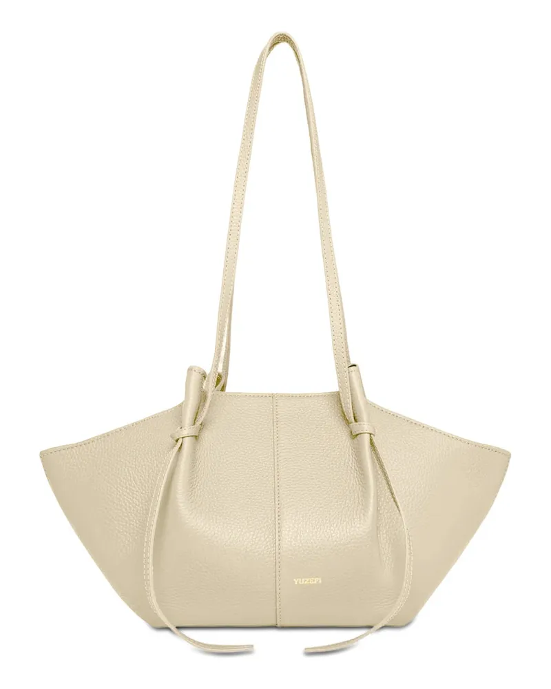YUZEFI Women's Small Mochi Bag Ivory Shoulder Beige