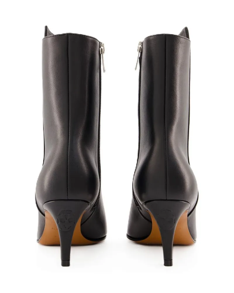 Alexander McQueen Women's Australian Ankle Boots -  Leather Black Calfskin Shoes Ankle-Boots Black