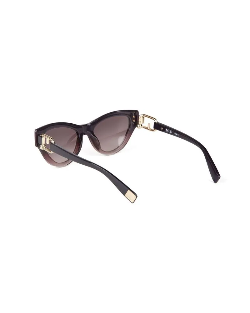 Furla SFU982 Glossy Gradient Purple Acetate Sunglasses — Purple Purple