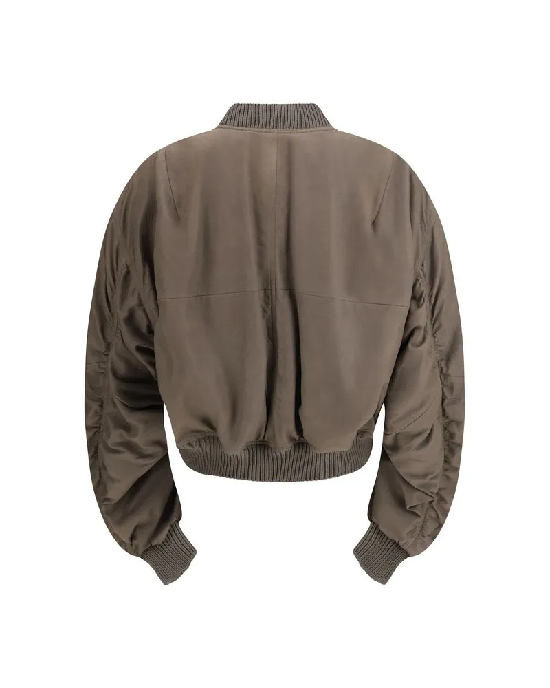 Rick Owens Men Gray Lamb Ovis Aries Bomber Clothing Gray