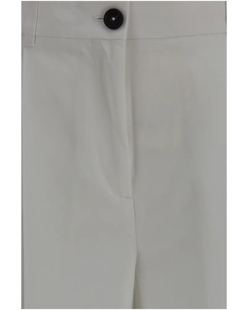 Totême Women's Tailored Cotton Pants White Trousers White