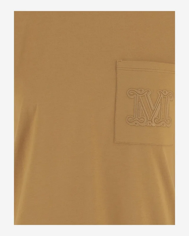 Max Mara Logo Patch Pocket T-Shirt — Brown Brown