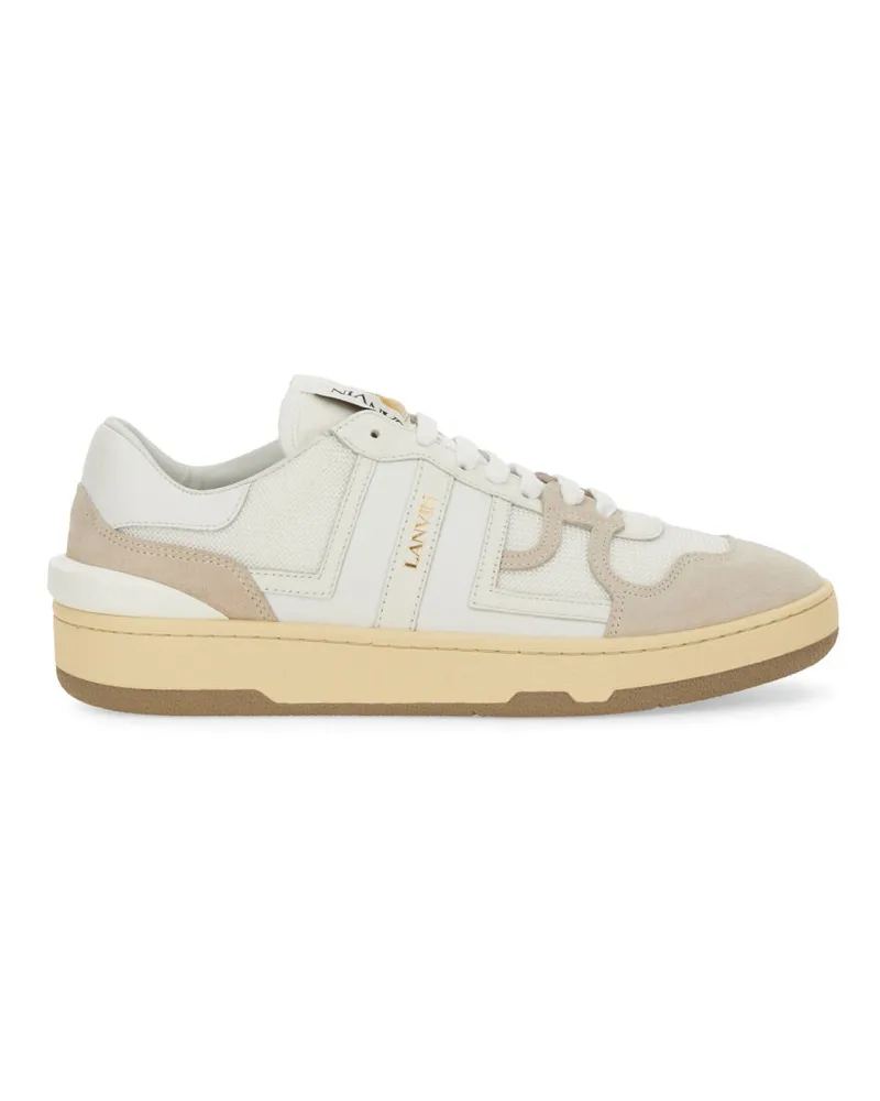 Lanvin Polyester & Calf Leather Sneaker — White White