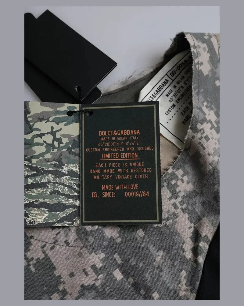 Dolce & Gabbana Multicolor Camouflage Cotton Round Neck Men T-Shirt Nylon Multicolor