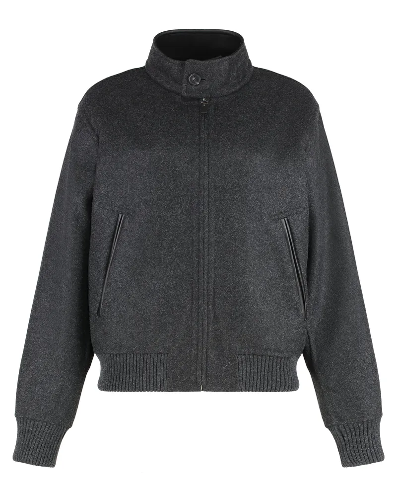 TOD'S Cashmere Knit Bomber Jacket — Gray Gray