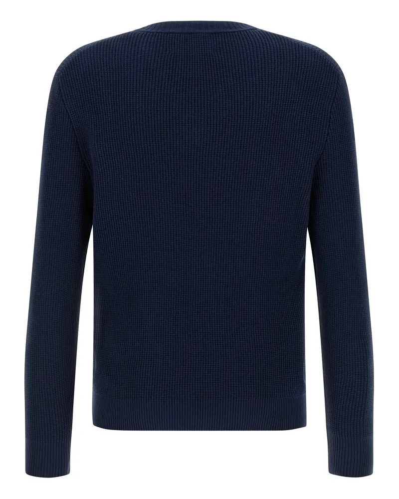 Ballantyne Argyle Jacquard Sweater — Navy Navy