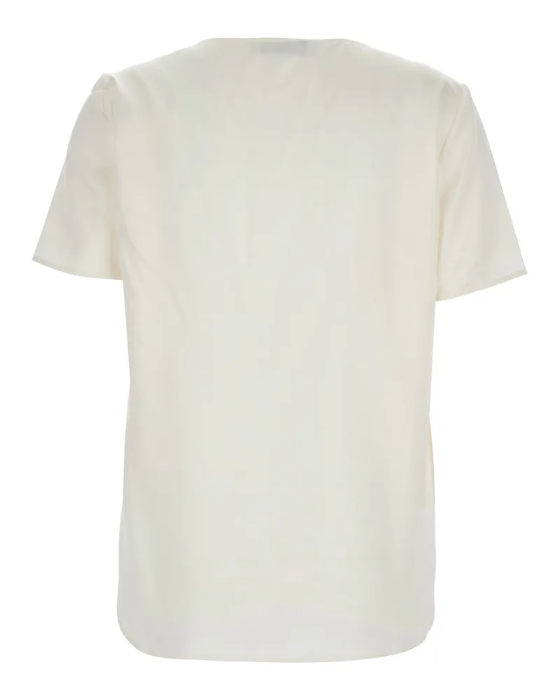 Max Mara Dida White Silk Top For Women Tops White