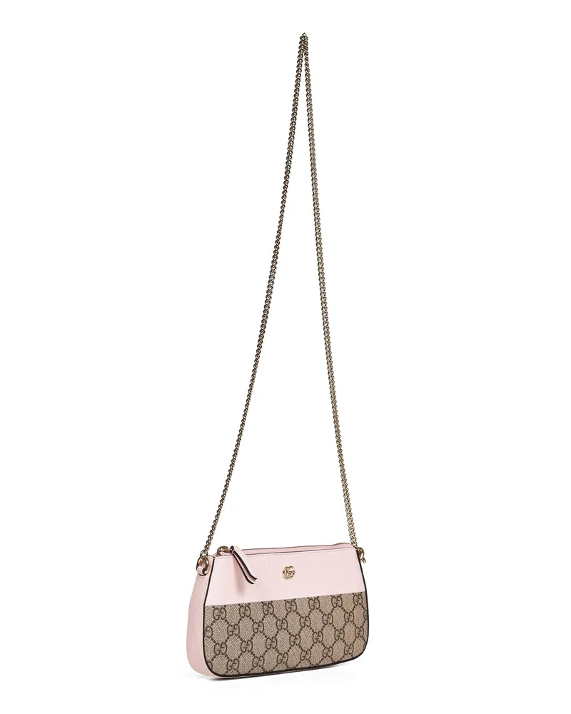Gucci Women's Mini Bag Two-Tone Gg Marmont Multicolour Calf Leather Handbags Hand Pink