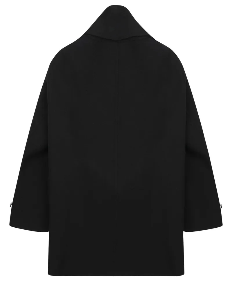 Dior Wool and Cashmere with Integrated Scarf Coat — Black Black