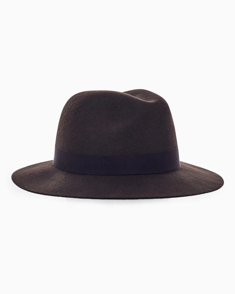 Giorgio Armani GM004156-AF28917 Wool Felt Fedora — Gray Gray