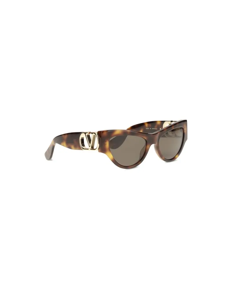 Valentino Garavani VAVG0053S003BB Cat-Eye Acetate Sunglasses — Brown Brown
