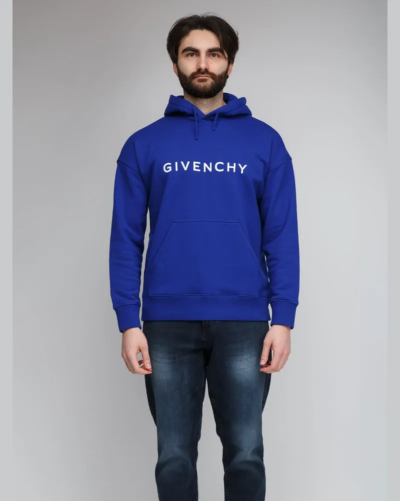 Givenchy Men's Blue Cotton Hoodie Clothing Blue