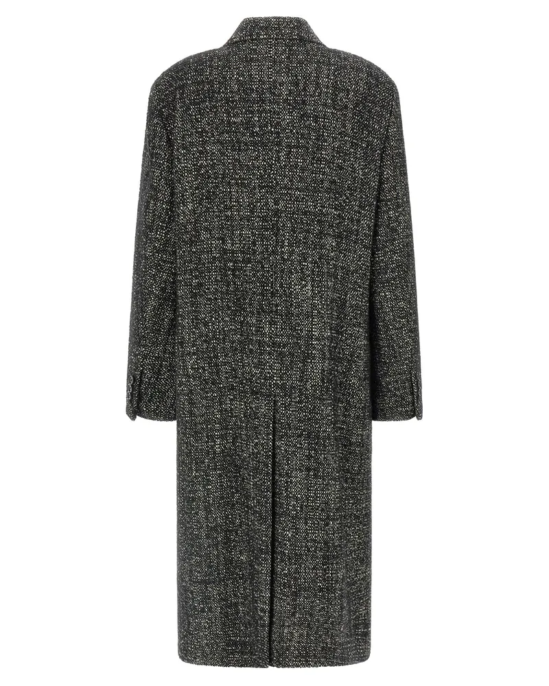 Dolce & Gabbana Wool and Cashmere Bouclé Coat — Charcoal Charcoal