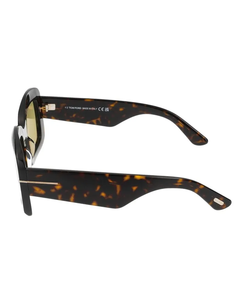 Tom Ford Unisex Sunglasses  Ft1218 52e 21-140 Injected Tortoiseshell