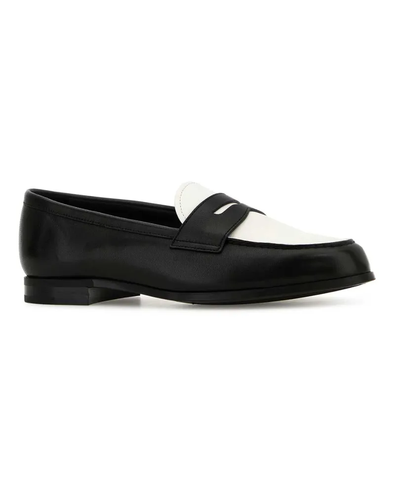 Church's Women's Two-Tone Leather Natale Loafers Blackivory Agnello Mocassini Black
