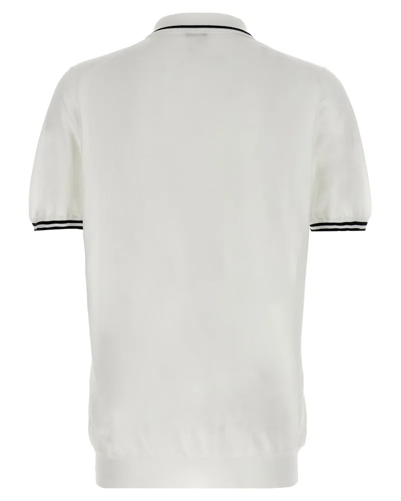 Kiton Men's White Cotton Polo Shirt White