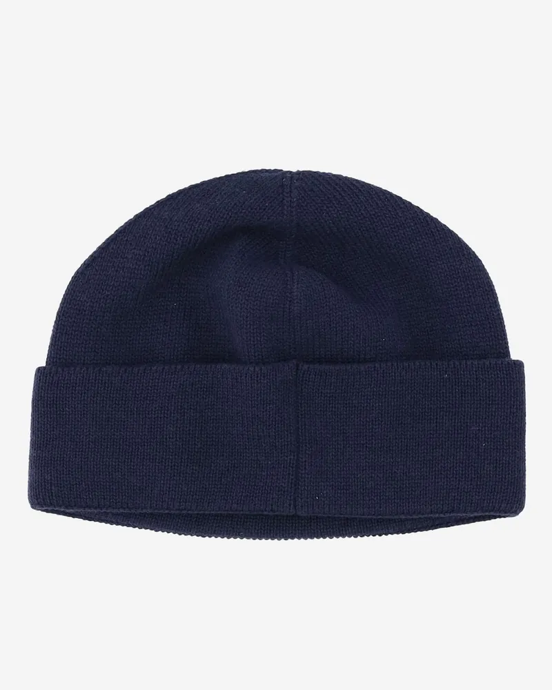 Valentino Garavani Men's Cotton And Wool Beanie With Logo Navy Hat Navy