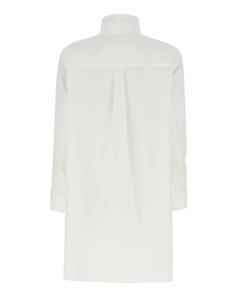 Loewe Women's Ivory Crepe Oversize Blouse Beige Exterior: Silk Maglie White